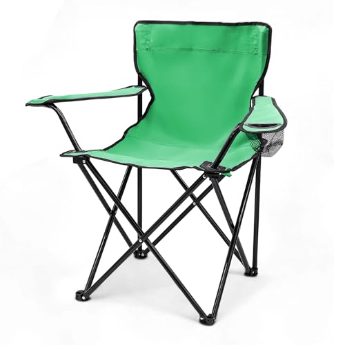 Spetebo Camping Klappstuhl mit Getränkehalter - Lime grün - Campingstuhl...
