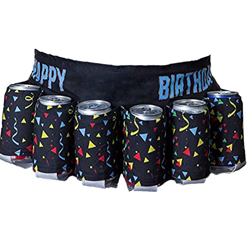 gaoqiao Ceinture à Bière, Ceinture de Bière Ceinture Porte, Capacité de 6 Cannettes Ceinture de Randonnée, Ceinture à Bière Soda, pour la Randonnée,Camping,Pique Nique Cover
