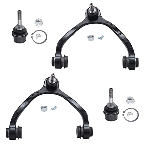Image of Detroit Axle - 4pc Front End Control Arms Kit for 03-11 Ford Crown Victoria Lincoln Town Car Mercury Grand Marquis, 03-04 Marauder, 2 Upper Control Arms w /Ball Joints 2 Lower Ball Joints Replacement