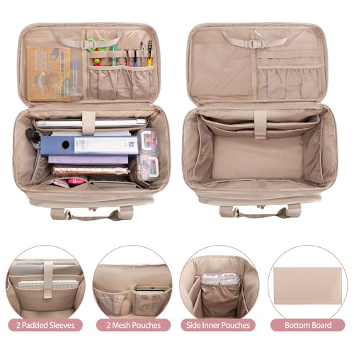 Rolling Teacher Bag with Wheels, Teacher Tote Bag with Detachable Trolley, Fits for 15.6" Laptop(Patent Design)2