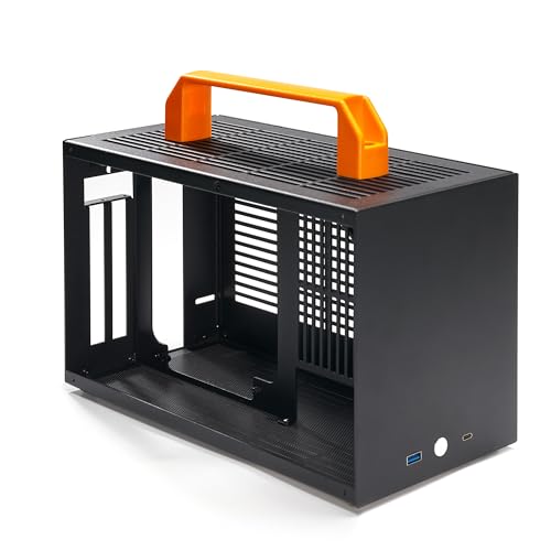 Gabinete Mini ITX SGPC K49BL de 8.3 L, Chasis SFF Portátil para Gaming, Edición Estándar Negra, con Soporte para GPU de 300 mm, Refrigerador CPU de 69 mm, Fuente SFX y Paneles Ventilados miniatura 2