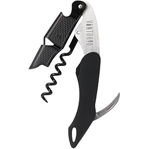 Vintorio Professional Waiters Corkscrew – Wine Key with Ergonomic Rubber Grip, Beer Bottle Opener and Foil Cutter (1 Pack)