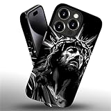Punmada for iPhone 15 Pro Max Case,Jesus in Tears Pattern for Girl Women Boy Hard Hybrid Shell Shockproof Silicone Full Body Protective Case for iPhone 15 Pro Max
