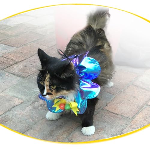 Coleira de gato segura para pássaros, coleira protetora de pássaros brilhante com sino, coleira de g
