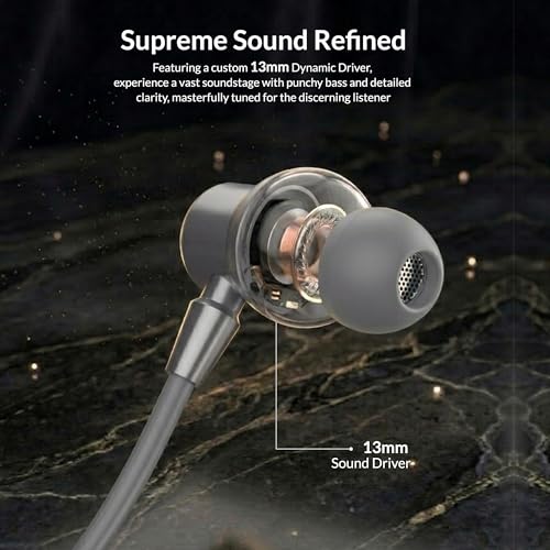 Image of AROMA HF1007 Type C Wired Earphone with HD Quality in-Line Mic,12mm Driver Hi-Res Wired