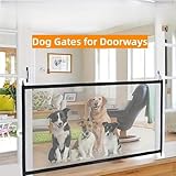 Gcffom Treppenschutzgitter Hund,Tierschutzgitter,Hundeschutzgitter Zusammenklappbar,Absperrgitter Hund,Türschutzgitter Ohne Bohren für Treppen,Türen,Flur(180 * 72cm,Schwarz)