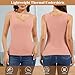JOYSHAPER Womens Thermal Tank Tops Fleece Cami Underwear Tops Sleeveless Undershirt Warm Base Layer Vest Pink