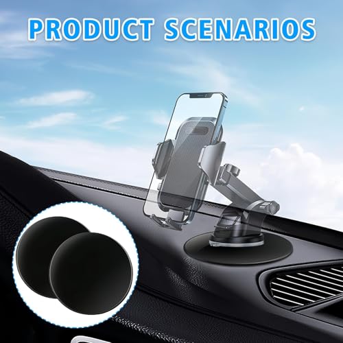 tinshow 2 Stücke 80mm armaturenbrett Klebepads Suction Cup Mounting Plates with 3m Adhesive Universal Car Armaturenbrett Klebepads Für GPS-Tablet-Autotelefonhalter-Basis, Klebriger Klebstoff