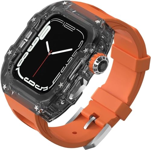 Kit bracelet transparent Apple Watch 45mm en caoutchouc sport respirant