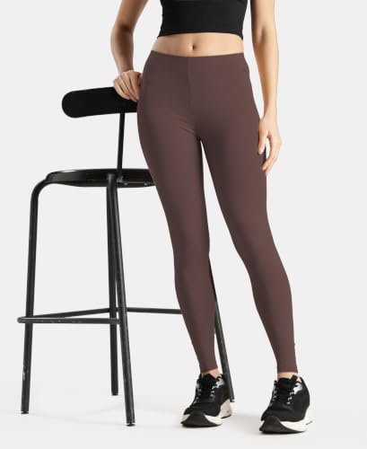 Image of Jockey AW87 Women Super Combed Cotton Elastane Stretch Leggings with Ultrasoft Waistband