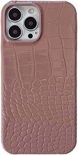 Housse iPhone 13 Pro Max étui marron motif crocodile parfait pour le quotidien pro