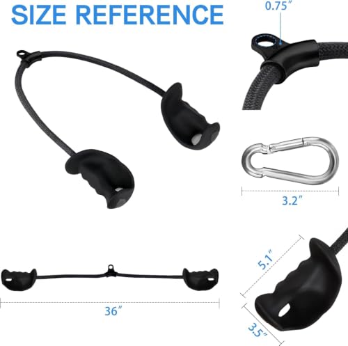 Image of GYMRAT Ergonomic Resistance Band Handles with 2 Carabiners, Heavy-Duty Exercise Handles for Home /Gym Workout Equipment (GYMRAT Black Bicep Rope)