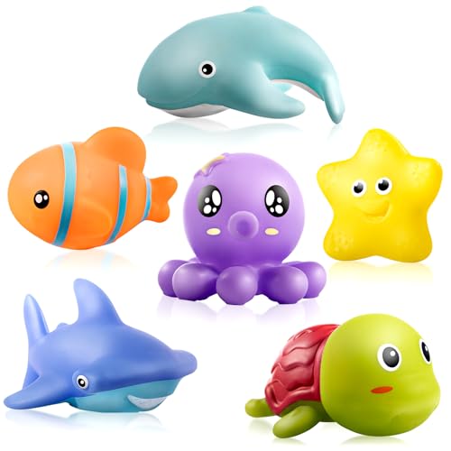 Image of Hely Cancy Bath Toys for Kids - No Hole Baby Bath Toys, 1 Year Old Bath Toys for Infant Boys Girls Shower Water Pool Toys