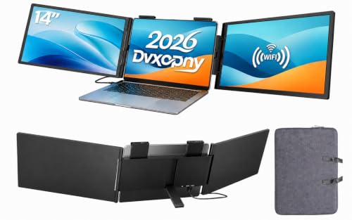 Image of One Cable No Driver Laptop Screen Extender,14 inch FHD 1080P IPS Portable Monitor,1-Min Setup USB-C Plug and Play, Ultra-Slim Triple Screen for 12-15.6 inch Laptops Windows /MacOS /Android