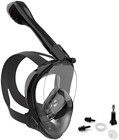 Jwintee Full Face Snorkel Mask, Diving Mask for Kids and Adults,180° Panoramic View Snorkel Mask with Camera Mount, Safe Breathing, Anti-Leak&Anti-Fog