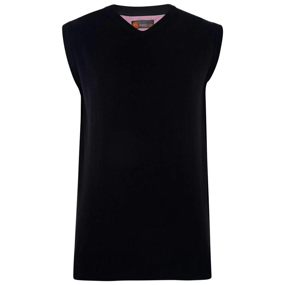 KAM Big & Tall Sleeveless Knitted Jumper - Men's Black