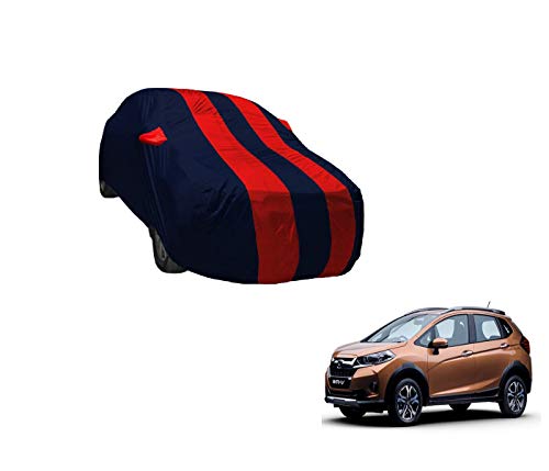 Image of Auto Hub Car Cover Compatible with Wr-V with Weather Proof, Mirror Pocket, Triple Stitched, Wr-V Car Cover- Navy-Red