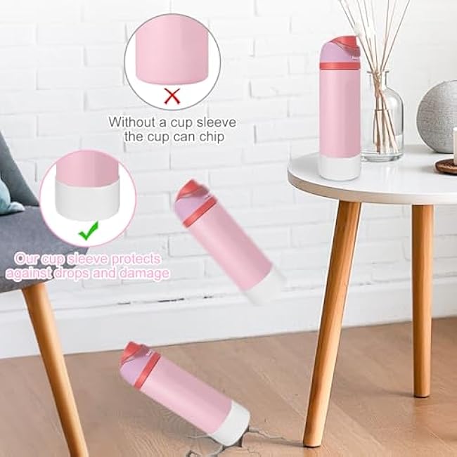 Silicone Boot Set for Owala Water Bottle 24 oz 32 oz with Handle Strap and Charm Compatible with Owala Freesip, Water Bottle Straps for Carrying for Owala Tumbler Non-Slip Silicone Boot Keychain Charm