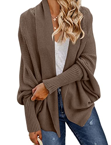 Image of GRECERELLE Women's Kimono Batwing Cable Open Front Knitted Slouchy Oversized Wrap Cardigan Sweater Outwear Coat