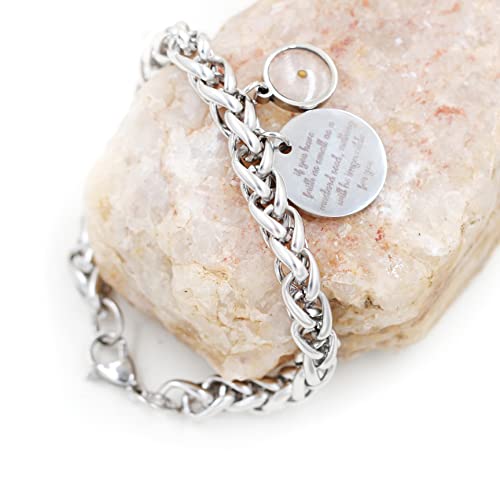 Cool Keel Chain Bracelet With Lobster Clasp, Faith Mustard Seed Charms Bracelet For Men Women 7.9 (Round) Y1918-Round-Steel 0 #TOP6