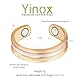 YINOX 3500 Gauss Magnetring für Damen, Magnetring aus 99,99% reinem Kupfer, klassischer und eleganter dreifarbiger Ring, inklusive Geschenkbox, geeignet zum Verschenken (QR)