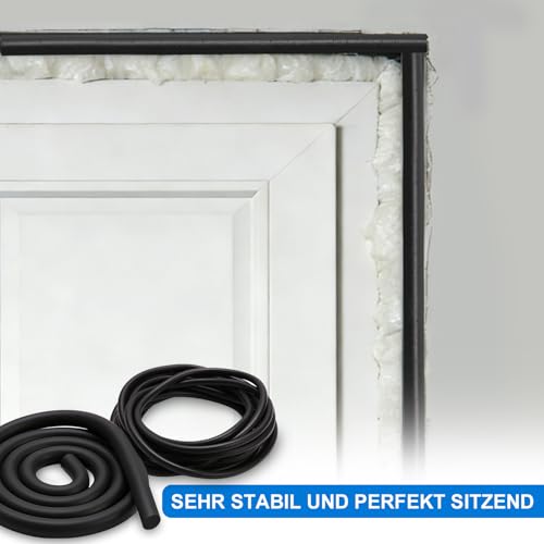 NZNSML 6 Meter Dichtschnur Ø 4mm Fugenfüllprofil EPDM Hinterfüllschnur Schwarz Rundschnur Fugenschnur Füllschnur Fugendichtschnur für Fuge und Spalt Beton Türen Fenstern Wänden Decken