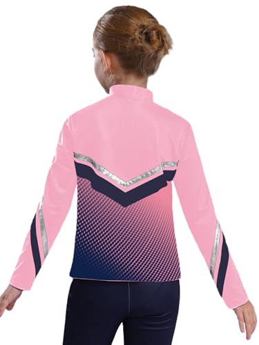 CHICTRY Kids Girls Fleece Long Sleeve Jacket Full Zip Horse Riding Thermal Coat Figure Skating Jacket Outerwear2