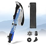 Punvot - Bastón de marcha nórdica, plegable, bastones de caminar, bastones de trekking de senderismo, telescópico, retráctil, senderismo, pedestre ultraligero para senderismo, camping