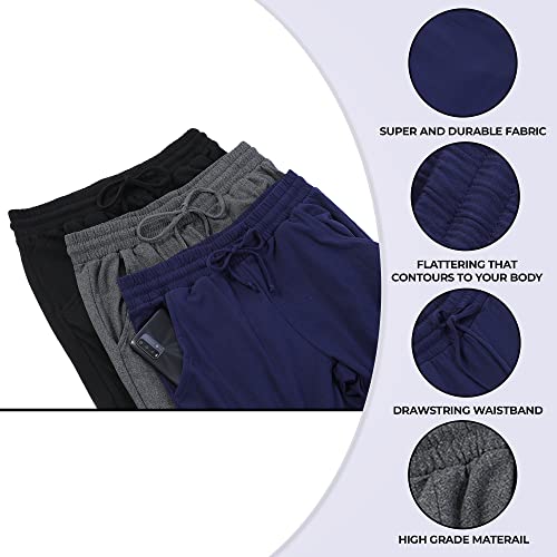 Crush 3 Pack Joggers For Women High Rise-Womens Sweatpants With Side Pockets-Women Joggers For Running, Riding, Yoga & Gym #TOP4