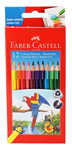 Faber Castell Lápices de colores de 12 colores con mina resistente y trazo suave