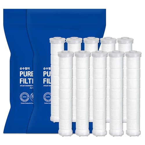 Atojet Showerhead Replacement Filters Inspired By Koreas Beauty Culture | Pure Carbon Filters (10 Filters) Compatible with Atojet AJ8200MC (AJ8200MC-FLT-10PC)