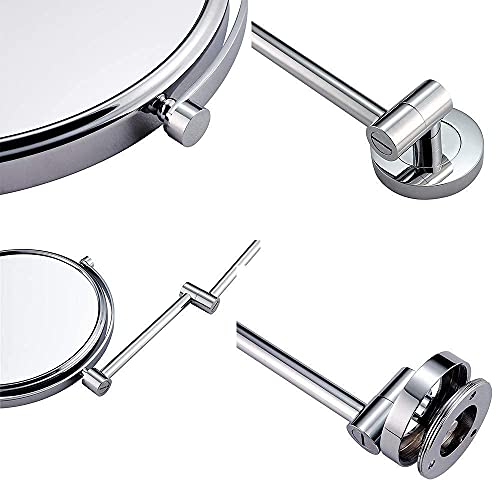 Miroir de maquillage mural extensible 3X avec double face ronde de 8 pouces