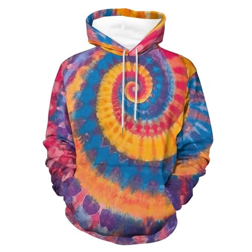 Sweat à Capuche Tourbillons Colorés S : Le Confort Coloré Contre la Frime