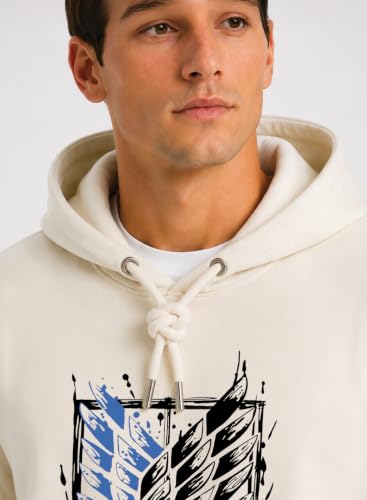 Image of ADRO Mens Abstract Graphic Hoodie | 320 GSM Cotton Poly Fleece | Regular Fit Contemporary Artistic Sweatshirt for Winter & Streetwear