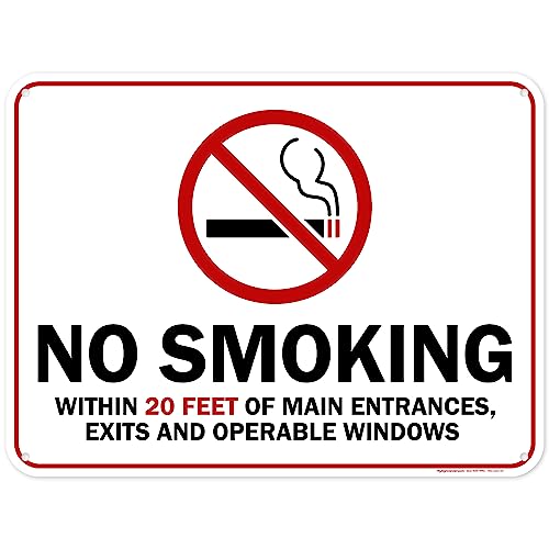 No Smoking Sign, 18x24 Inches, 55 mil thick HDPE (high density polyethylene), Made in USA by My Sign Center