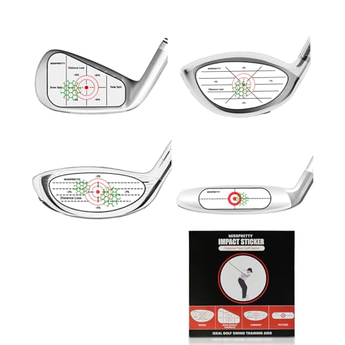 MISSPRETTY （240pcs） Golf Impact Tape - Christmas Golf Gifts for Men Training Aid Impact Stickers Stickers for Wood/Iron/Fairway/Putters, Non-Residue, Labels Clearly Visible