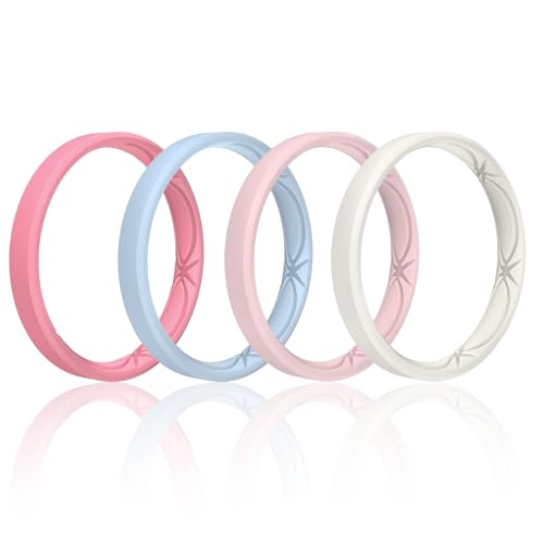Bague silicone femme 3.2mm alliance caoutchouc fin flexible Egnaro anneau elastique