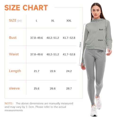 Image of SANNIDHI Women's UV Protection Sun Screen Jacket, 50+ Sun Protection Jacket Lightweight Long Sleeve Sunscreen Clothing Hoodie with Pocket for Outdoor Hiking