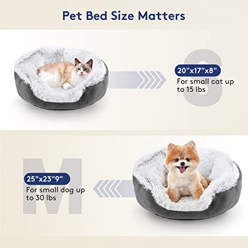 Furtime Dog Beds For Small Dogs And Cat Bed For Indoor Cats - Washable Oval Geometric Fluffy Dog Bed For Dog Crate - Soft Durable Fabric Plush Pet Beds, Slip-Resistant Oxford Bottom (20 Inch) #TOP6