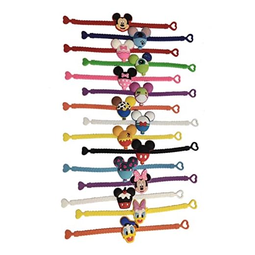 HUANGQH 15 Pack Rubber Bracelets Wristband Bracelets for Birthday Party Supplies Favors Prize Rewards