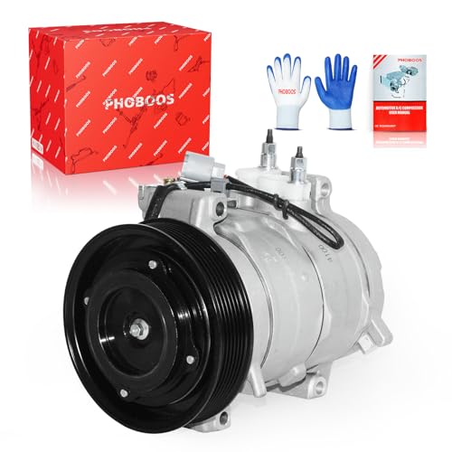 PHOBOOS A/C Compressor with Clutch Compatible with Honda Accord 2003-2007 L4 2.4L. Fast Cooling Low Noise Easy Installation Ref. 78389