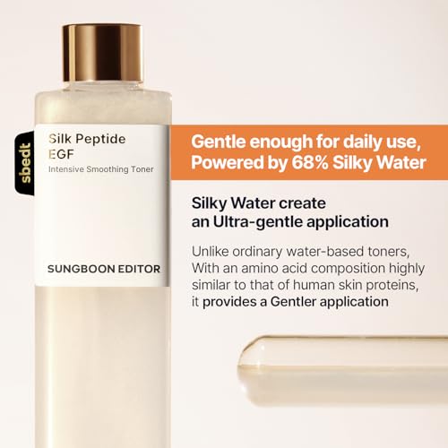 Image of SUNGBOON EDITOR Silk Peptide EGF Facial Toner with Copper Peptides for Sensitive Skin, Moisture & Smoothing Care for fine Lines, Firm-Looking Radiance, Korean Skincare, 10.14 fl oz (Pack of 2)