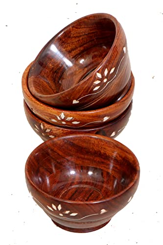 Image of Sheesham Wooden Handicraft Snacks Bowls | Handmade Wood Small Serving Bowl /Pyala.