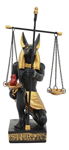 Estatua de Anubis sosteniendo la balanza 7.5 in miniatura 2