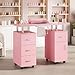 PeacefulHues Manicure Table Nail Desk, Nail Station with Electric Dust Collector, Wrist Rest and Storage Drawers Cabinet, Beauty Salon Workstation for Nail Tech, Pink