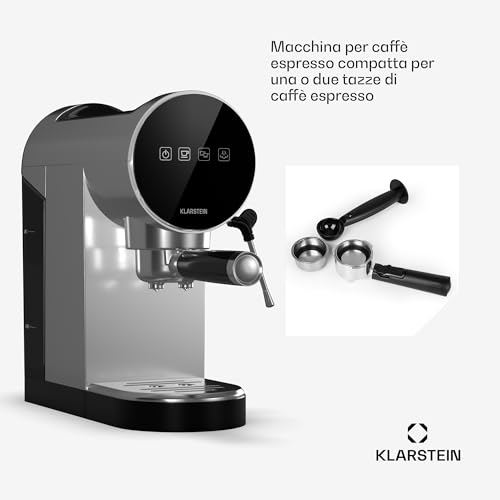 KLARSTEIN Macchinetta Caffe Espresso 0.9L, Macchina da Caffè, Caffè Espresso e Cappuccino, Macchina Caffè Barista 20 Bar In Acciao Inossidabile per Caffè Latte e Macchiato, 1360W con Montalatte - 6