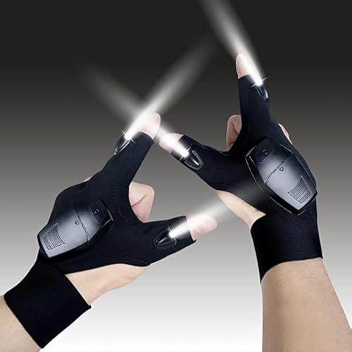 Brandilo LED Flashlight Glove, Hands Free Light Gloves Gadgets for Men Dad Father Husband, Tool for Repairing, Fishing, Camping