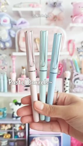 Image of Figo Skyline Refillable Liquid Ink Roller Pen 0.6mm - Premium Refillable Smooth Writing Pens | Stylish Pastel Body Colors | Pack of 3 pens and 2 Refills