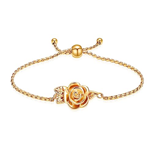Rose Flower Urn Bracelet for Ashes for Women Cremation Urn Jewelry for Ashes Adjustable Memorial Keepsake Rose Bracelet Urn Bangle Ashes Holder Keepsake Pendant Locket Bracelet