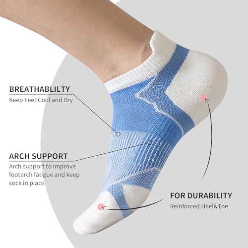Mottee&Zconia Men's Ankle Socks，Low Cut，Short Cotton Casual Socks Anti-Skid Moisture Wicking Sports Sock4